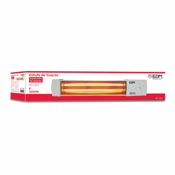 Quartz Heater EDM 07103 Baths White Black Grey 600-1200 W - Image 3