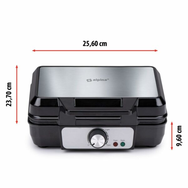 Waffle Maker Alpina 1000 W Silver - Image 4