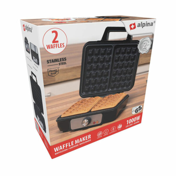 Waffle Maker Alpina 1000 W Silver - Image 3