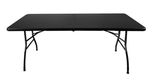 Folding garden table 180cm + 2 benches - black - Image 4