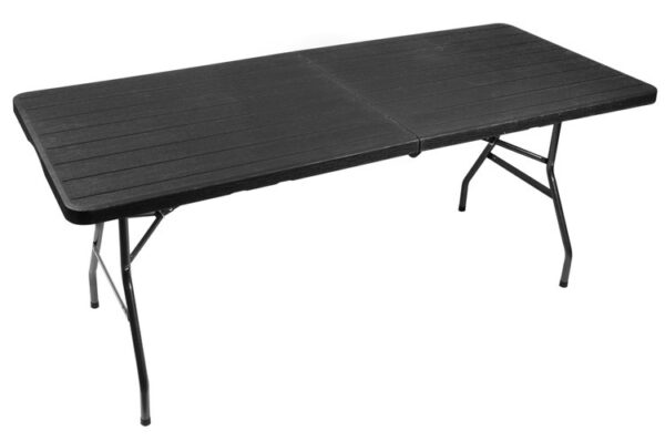 Folding garden table black 180cm - Image 4