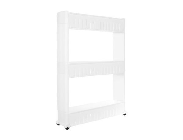 Mobile kitchen shelf on wheels, white - Image 10