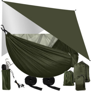 Tourist hammock with tarp and mosquito net 260x140 cm