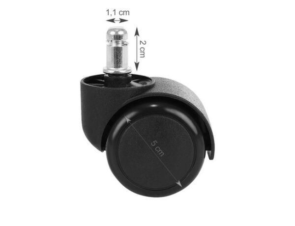 Office chair wheels - 5 pcs - black - Image 4