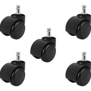 Office chair wheels - 5 pcs - black