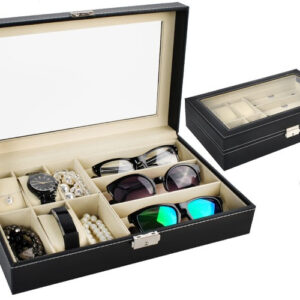 Watch and glasses organizer black