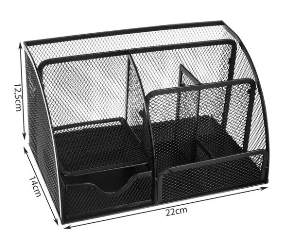 Desk organizer - 6 compartments - black - Image 4