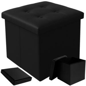 Folding pouffe black Ruhhy 25779