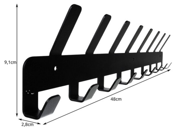 Wall hanger (17 hooks) - black - Image 2